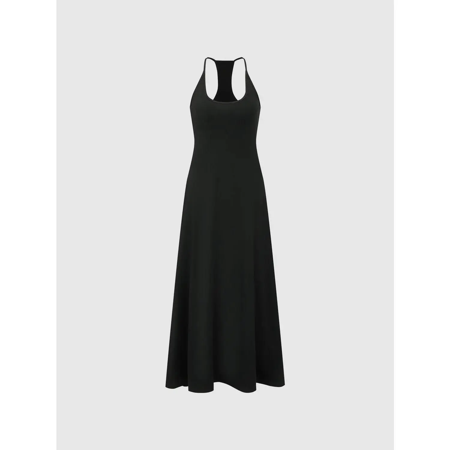 URBAN REVIVO Women's Urban Style Casual Sleeveless Scoop Neck A-Line Maxi Dress - Smooth Drape Cotton-Blend Fabric for Dress Casual Day-to-Evening Wear
