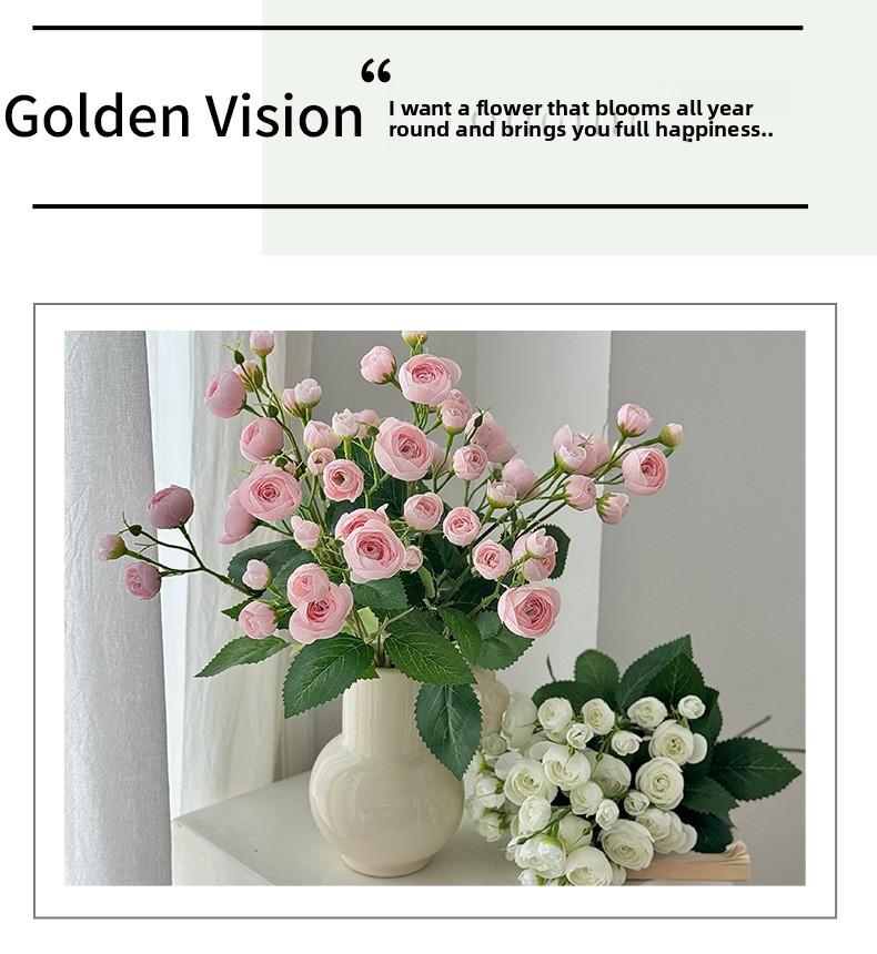 12 Small Camellia Buds Artificial Flowers Handheld Bouquet Fake Flowers Home Living Room Decoration Hotel Display Shooting Props