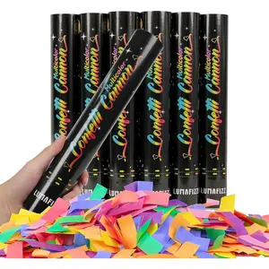 12 Inch Biodegradable Confetti Cannons [6 Pack] Multicolor Confetti Poppers for Wedding Birthday Party Christmas Eve and New Year Gifts