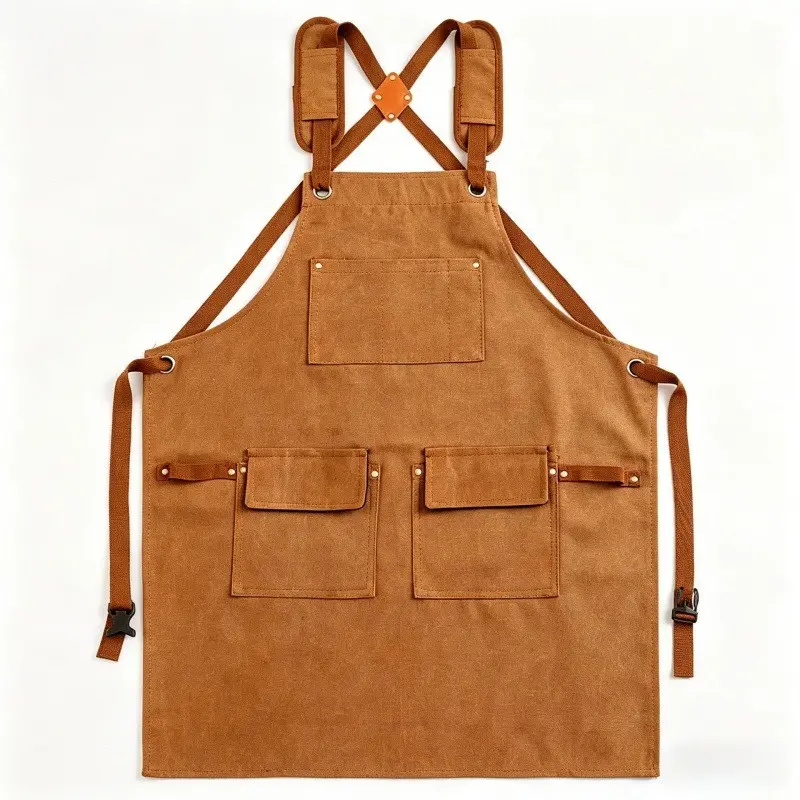 Men's Denim Apron for Kitchen Dining Cooking, Stylish Workwear for Coffee Shop BBQ, Fashionable Waistcoat for Office Jobs