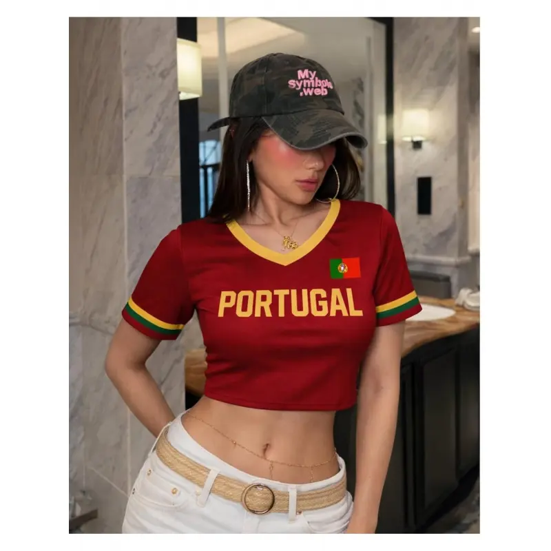 Women's High-Quality Mesh Athletic Jersey Football - Customizable Name and Number, Portuguese Fan Apparel, Jersey Football, Chic Football