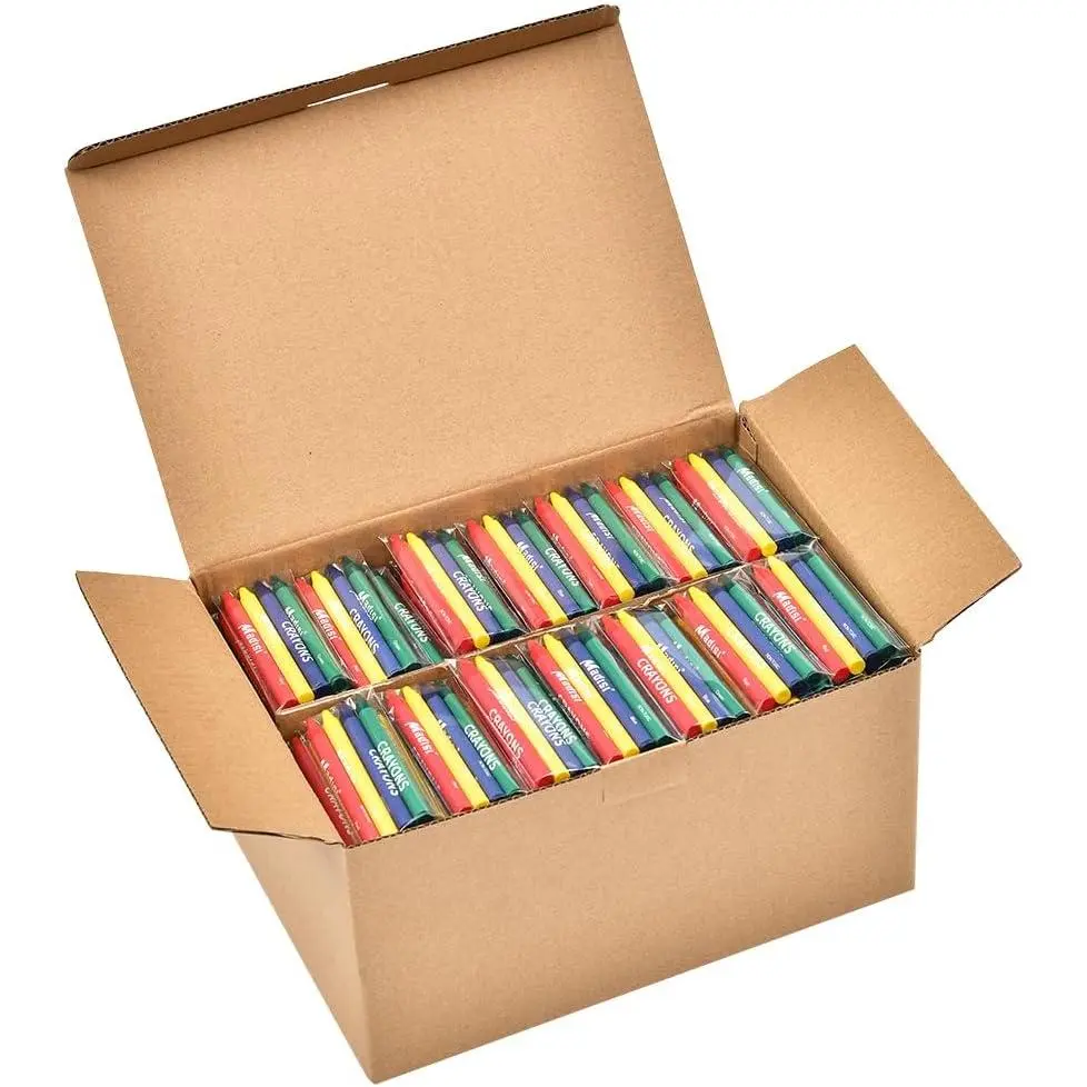 Crayons Bulk Pack Regular Size 4 Colors Cellophane 250 Packs 1000 Count