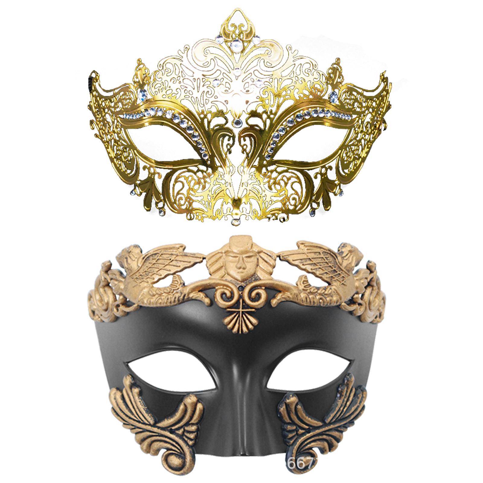 Venetian Carnival Half Face Mask, Luxury Masquerade Mask for Couples & Party Events