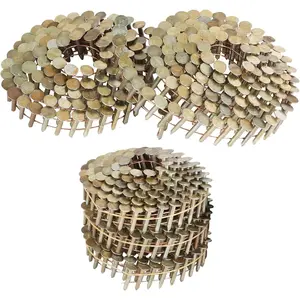 3600 Count Roofing Nails 15  7/8 Inch x 0.12 Inch Collated Wire Coil Full Round  Ring Shank Electro Galvanized Roofing Nails