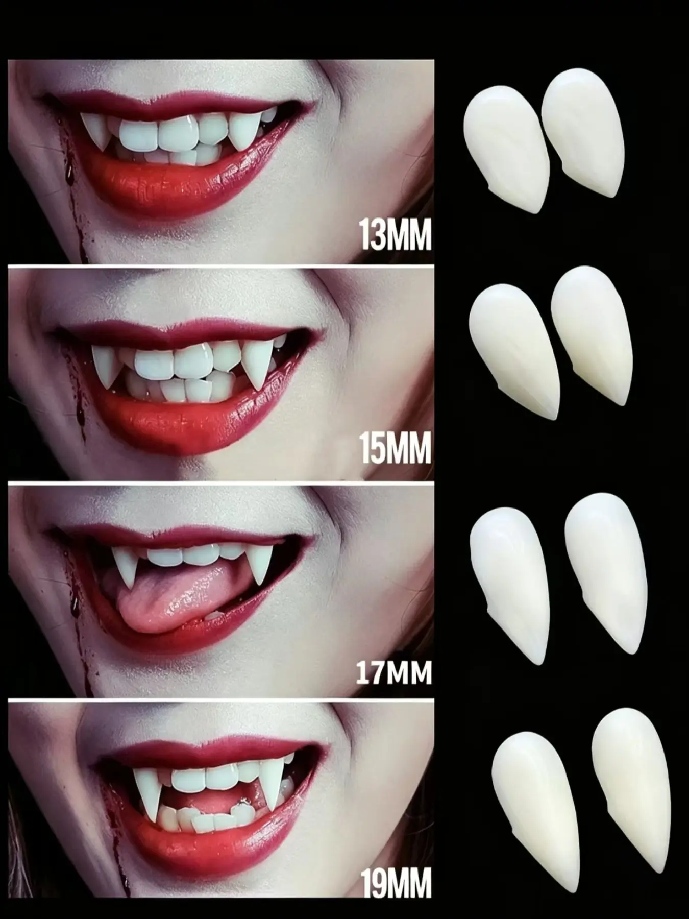 Halloween Vampire Fangs False Teeth, Resin Zombie Canines, Halloween Costume Accessories, Perfect for Cosplay and Parties