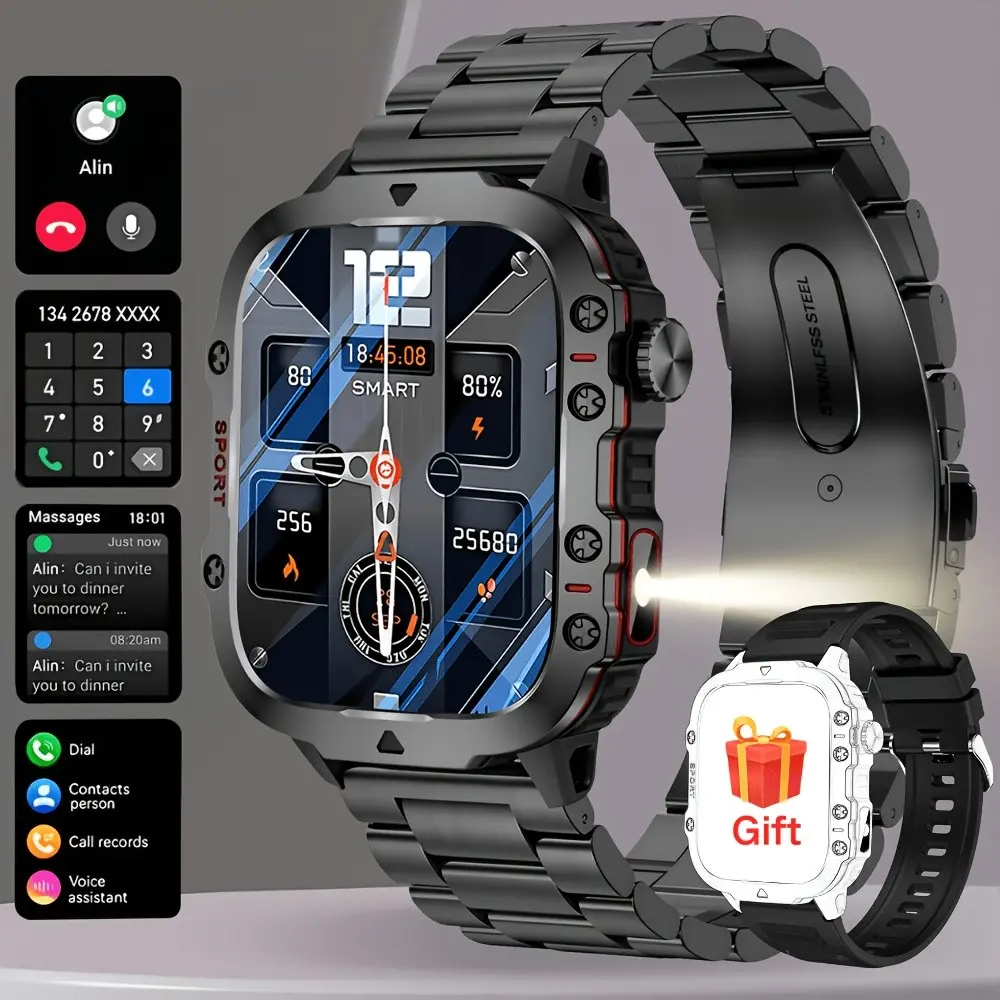 New Smartwatch for Men and Women, Wireless Call/sms, Multiple Sports Modes, Remote Camera Control, Fitness Tracker, Compatible with iPhone and Android