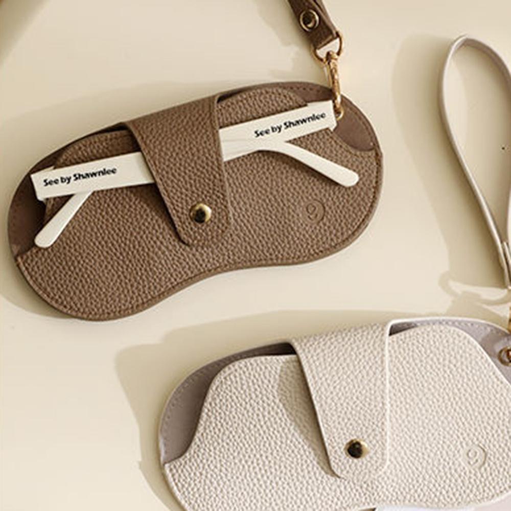 Soft Lychee Pattern PU Leather Glasses Bag Retro Sunglasses Case Portable Myopia Frame Case Simple Eyeglasses Eyewear Storage