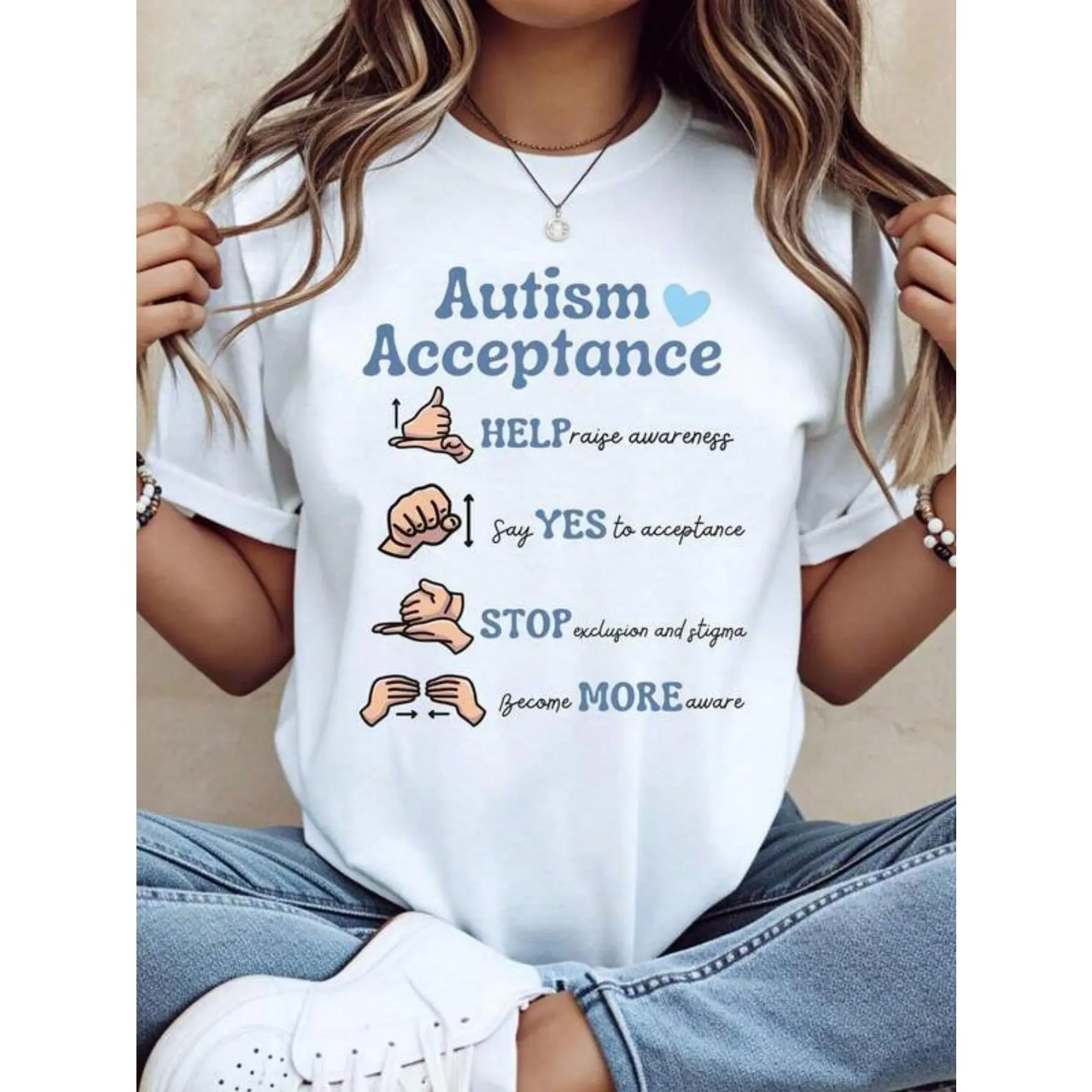 Autism Acceptance Awareness T-Shirt Help Raise Awareness Say Yes To Acceptance Stop Exclusion And Stigma Become More Aware Autism Support Shirt