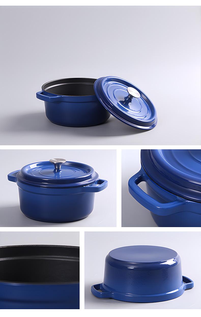 Enamel Pot Cast Iron Stew Pot Uncoated Old-fashioned Cast Iron Pot Household Double-ear Enamel Pot Induction Cooker Universal Non-stick Pot Enamel Pot Cast Iron Stew Pot Uncoated Old-fashioned Cast Iron Pot Household Double-ear Enamel Pot Induction Cooker Universal Non-stick Pot