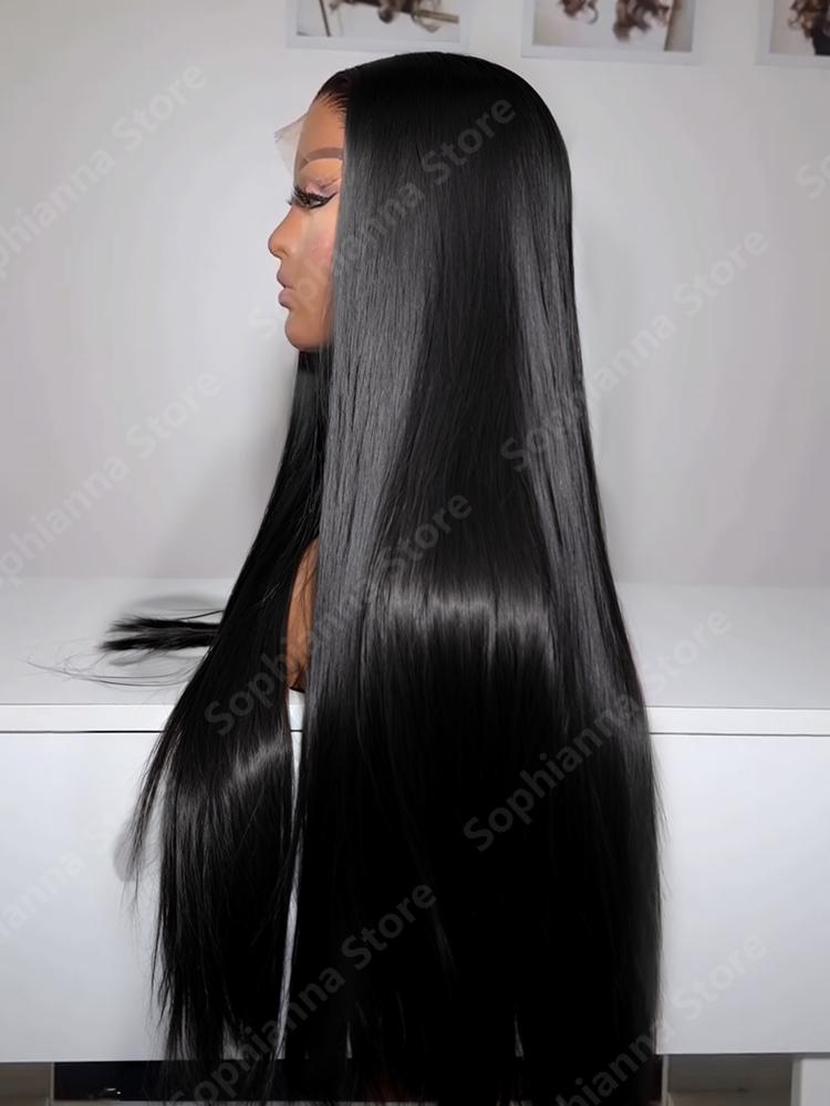 Wear and Go Human Hair True to length Brazilian 5x5 Glueless Wig 42 Inch 13x4 13x6 HD Transparent Bone Straight Lace Frontal Wig