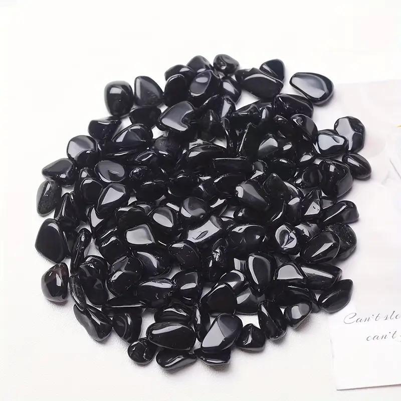 Natural obsidian gravel pack, 100g irregular demagnetized stone, suitable for aquarium, fish tank decoration and vase filling