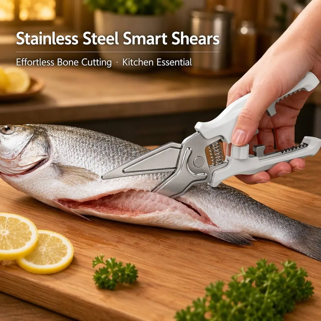 Stainless Steel Heavy-Duty Kitchen Shears, Multi-Purpose Poultry Bone & Meat Scissors for Home Kitchen, Restaurant Use