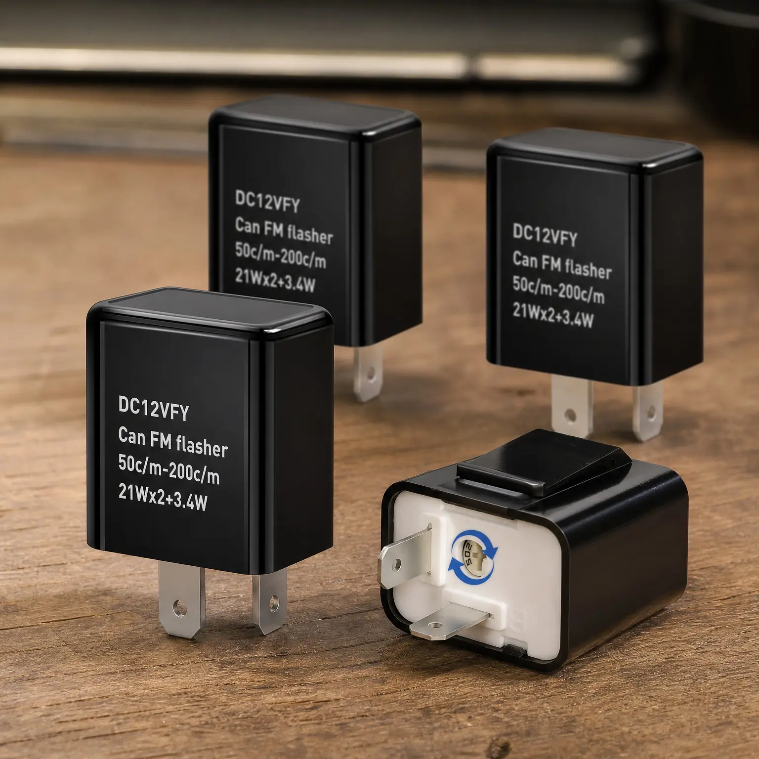 4 Pack 2 Pin 12V Adjustable LED Turn Signal Flasher Relay - Solves Fast Blinking and Dashboard Warnings on Halogen or LED Turn Signals, Includes 4 RelaysGift