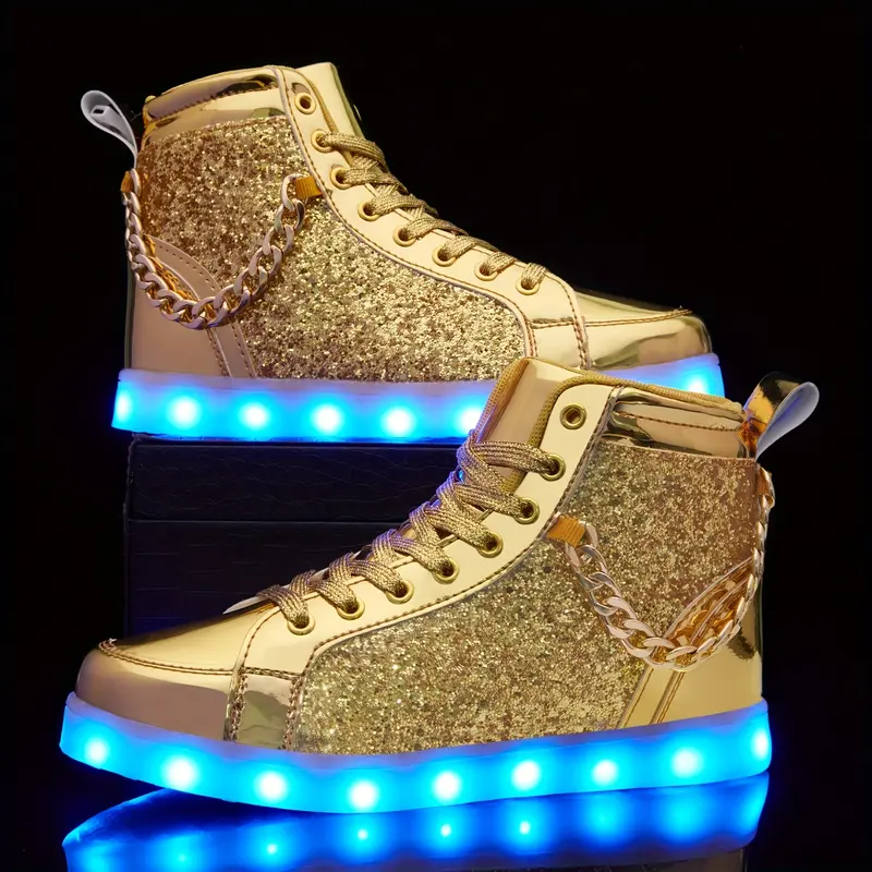 BFOEL Led Light Up Shoes For Kids High Top Wings Sneakers For Boys...