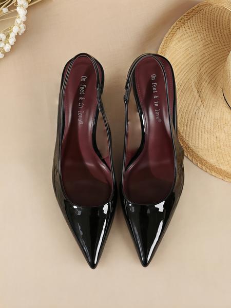 Women's New Fashion Elegant Pointed Toe Stiletto High Heels, Elegant Party Shoes, Patent Leather Slip on Shoes for Wedding Dresses & All Seasons Wear