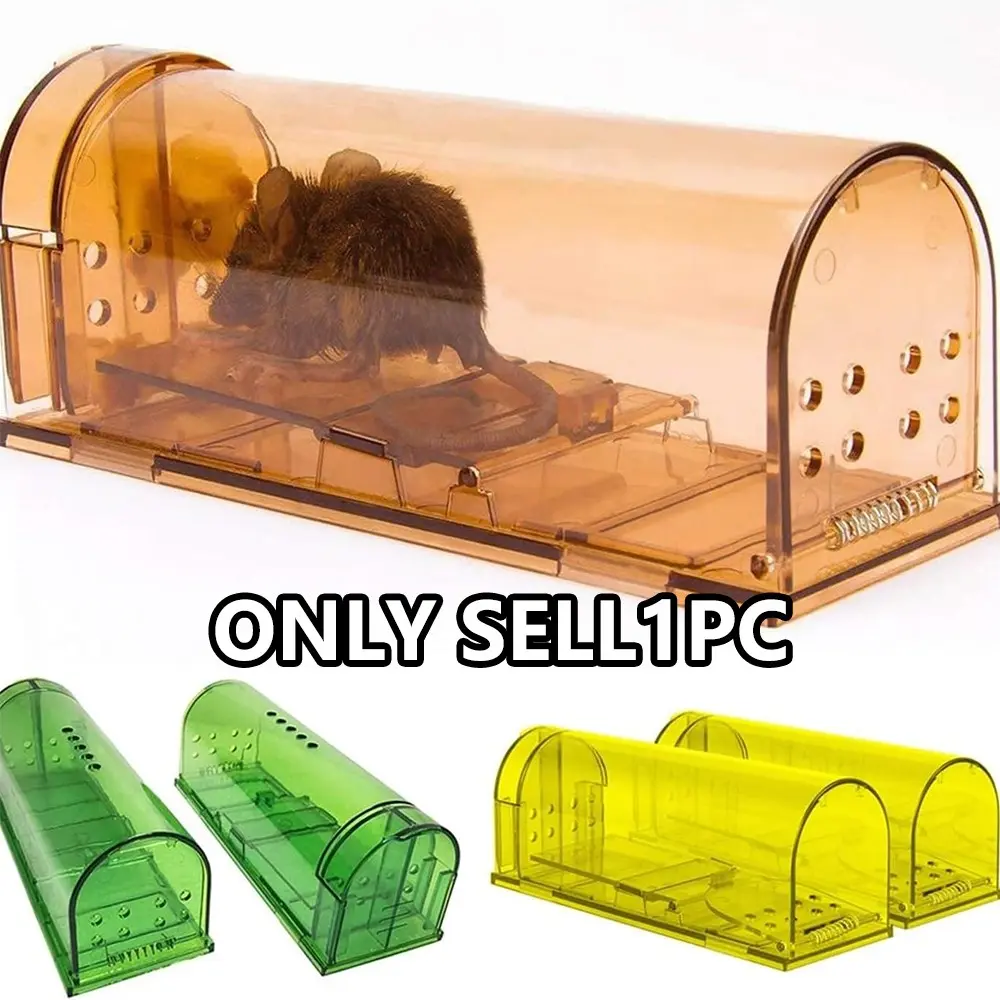 2pcs Humane Mouse Traps No Kill, Transparent Catch and Release, Reusable Rodent Capture Box, Easy Open Design for Home Pest Control