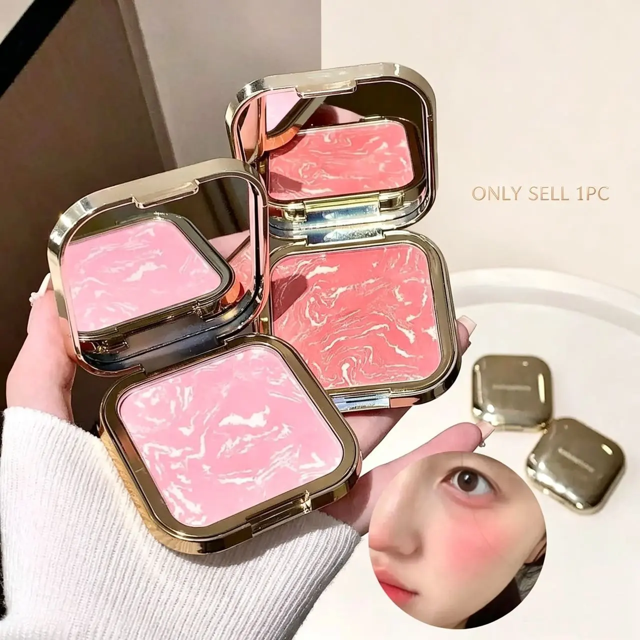 Soft Glow Gradient Blush, Powder Texture, Long-Lasting, Smudge-Free, Beginner-Friendly, Creates Fresh Oxygen Makeup Look