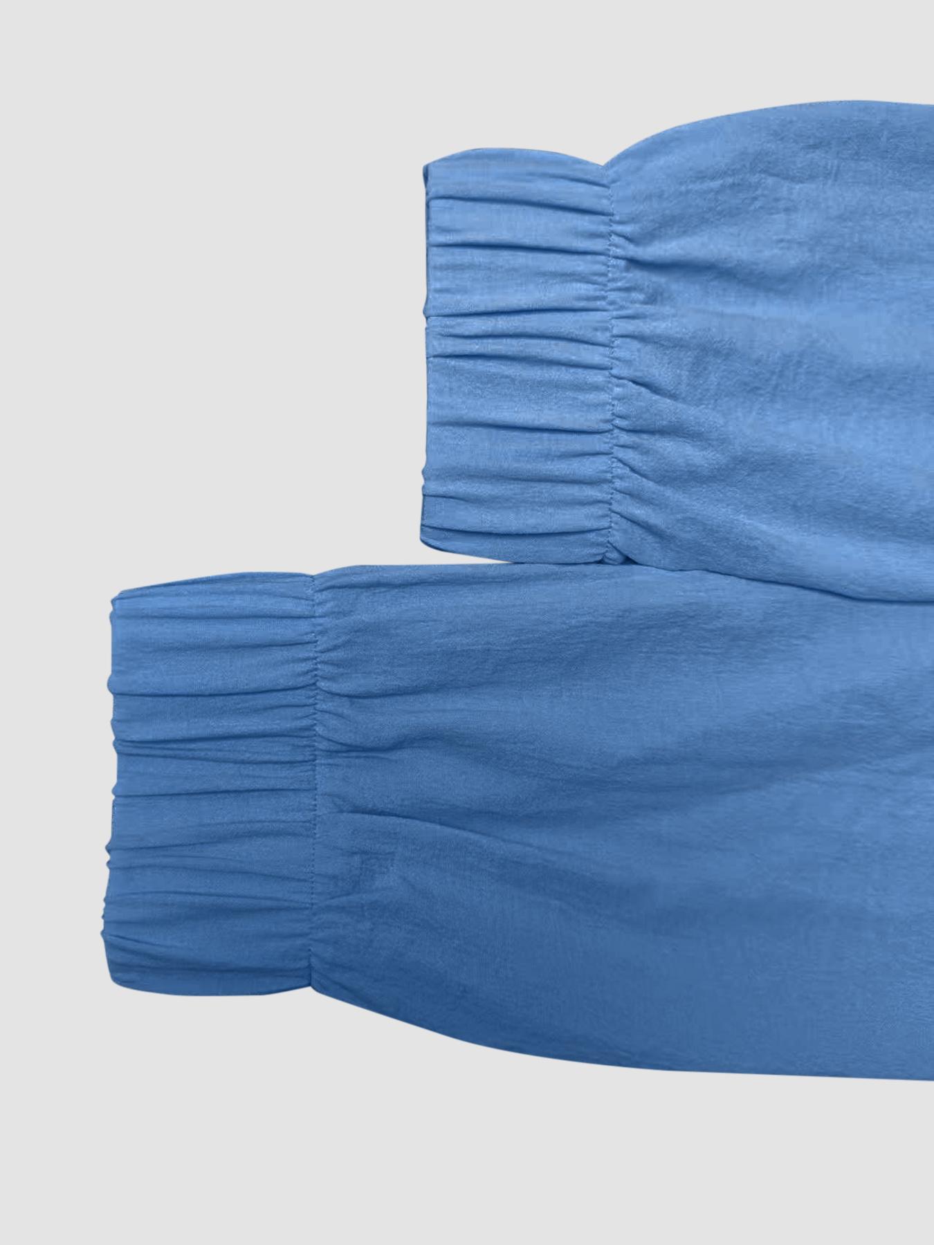 Women's Long Sleeve V Neck Sexy Feminine Solid Color Woven Elastic Waist Wide Leg Jumpsuit, Casual Loose Fit Summer, Comfortable & Stylish