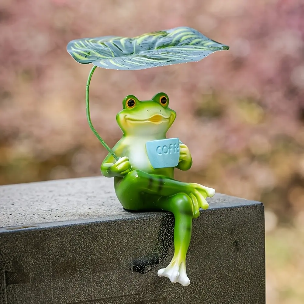 Creative Frog Statue for Garden Decor, Outdoor Lawn Art Piece, Fun Frog Sculpture for Patio and Courtyard, Spring Summer Decoration, Garden Animal Statues