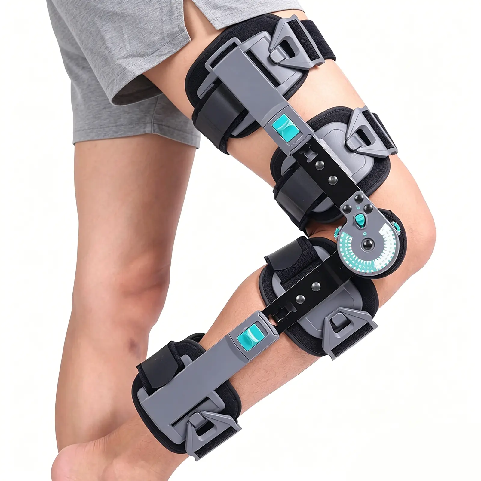 ROM Adjustable Hinged Knee Brace, Post-Op Support for ACL/MCL/PCL Recovery, Professional Knee Immobilizer for Meniscus Tear & Arthritis, Universal for Left/Right Leg, Ideal for Injury Rehab & Sports Protection