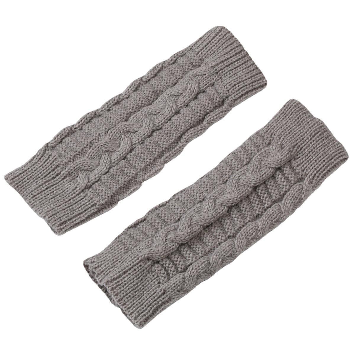 Knitted Half-finger Gloves for Women, 1 Pair Casual Outdoor Sports Fingerless Warm Hand Made Gloves for Autumn and Winter, Unisex, Gloves for Cold Weather