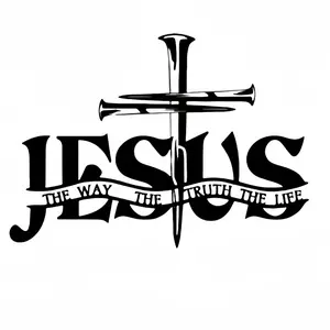 1pc Jesus and Praying Hands Cross Decal Durable PVC Art Sticker Easy to Apply for Laptop Phone Water Bottle Car Wall Truck Van Motorcycle Decoration Stickers for Cars