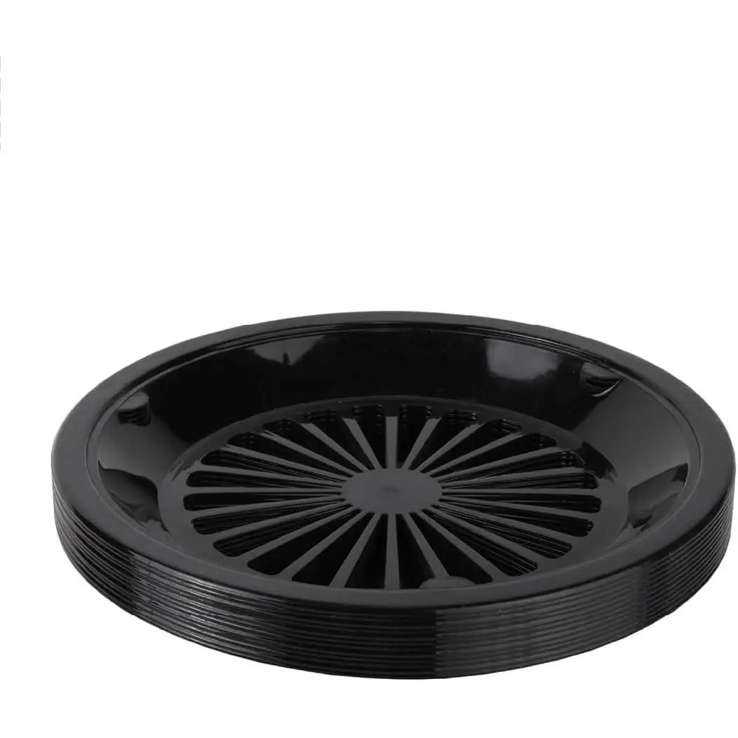 Trenton Gifts 10-Inch Reusable Plastic Paper Plate Holders, Picnic Supplies (12 Set - Black)