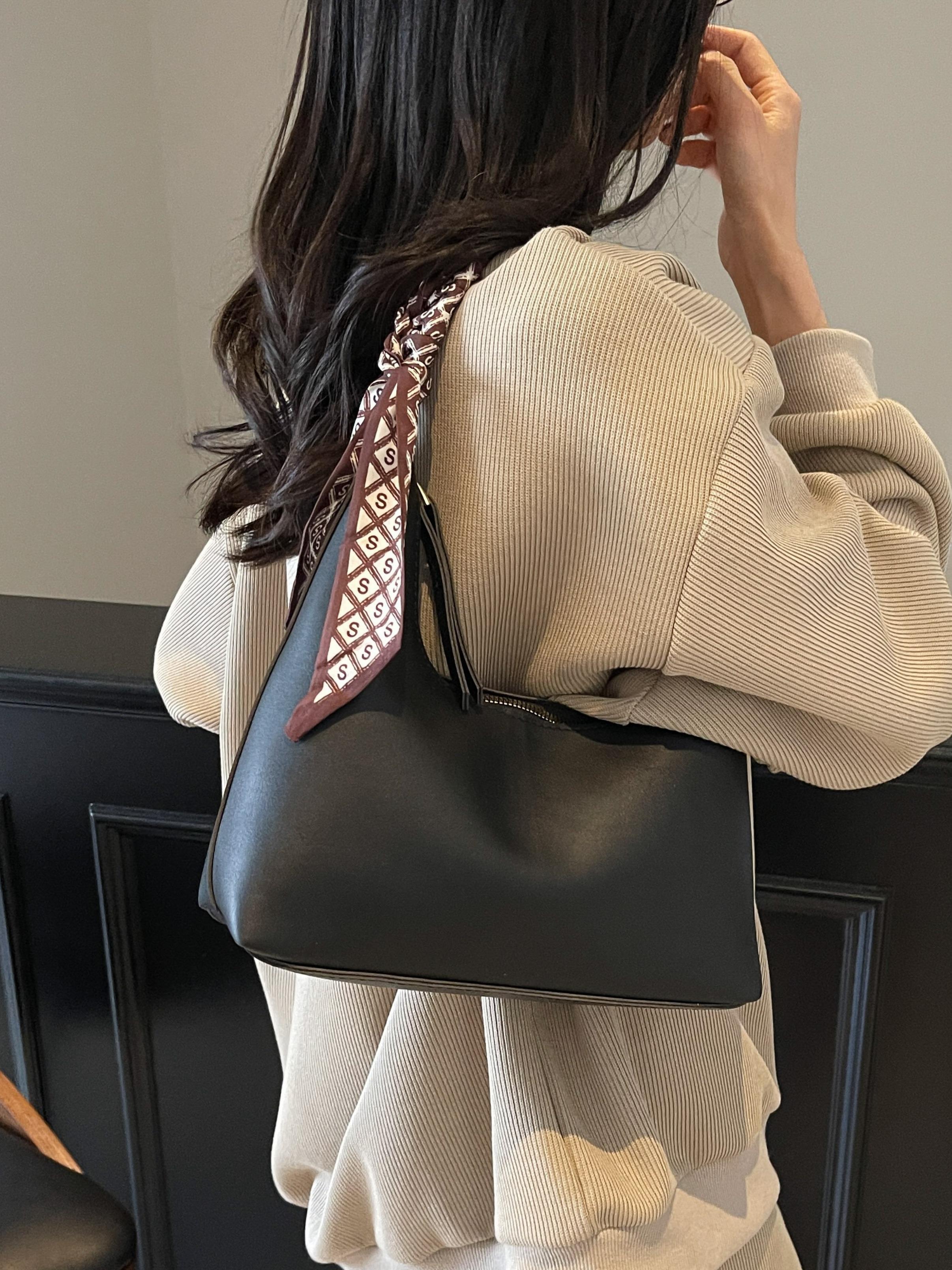 Women's Solid Color Bag, Fashionable PU Leather Shoulder Bag for Work & Daily Used, Casual Trendy Versatile High-quality Daily Commuting Bag