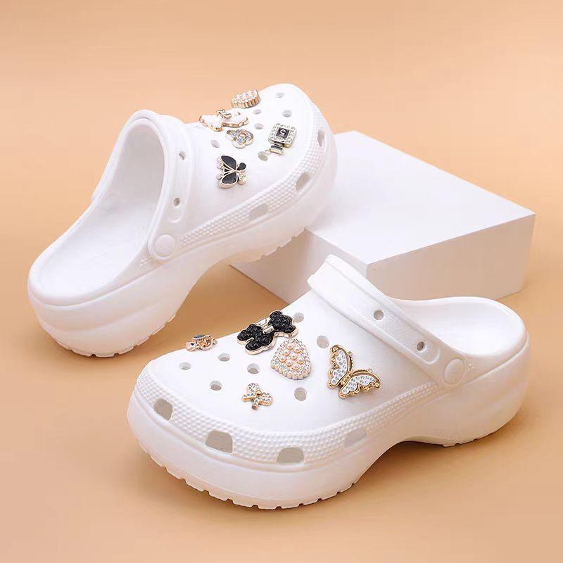 Women's Cute Rhinestone Decorated Slides, Casual Comfortable Platform Slippers for Beach, Eva Beach Slippers, Fashionable Shoes for Indoor & Outdoor Wear, Girl, Soft Sole Slippers arch support clog comfortable mule