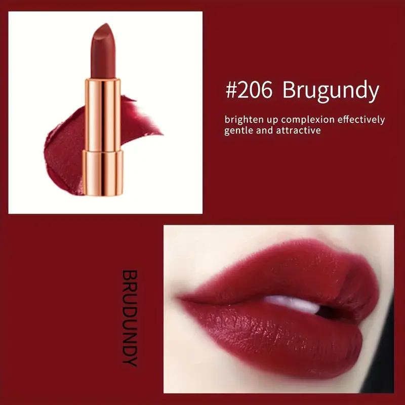 Luxurious Long-Lasting Matte Lipstick Set, 3 Counts/set Waterproof Non-Stick Cup Lipsticks with Silver Chain Bag, Ideal Gift for Girls and Ladies