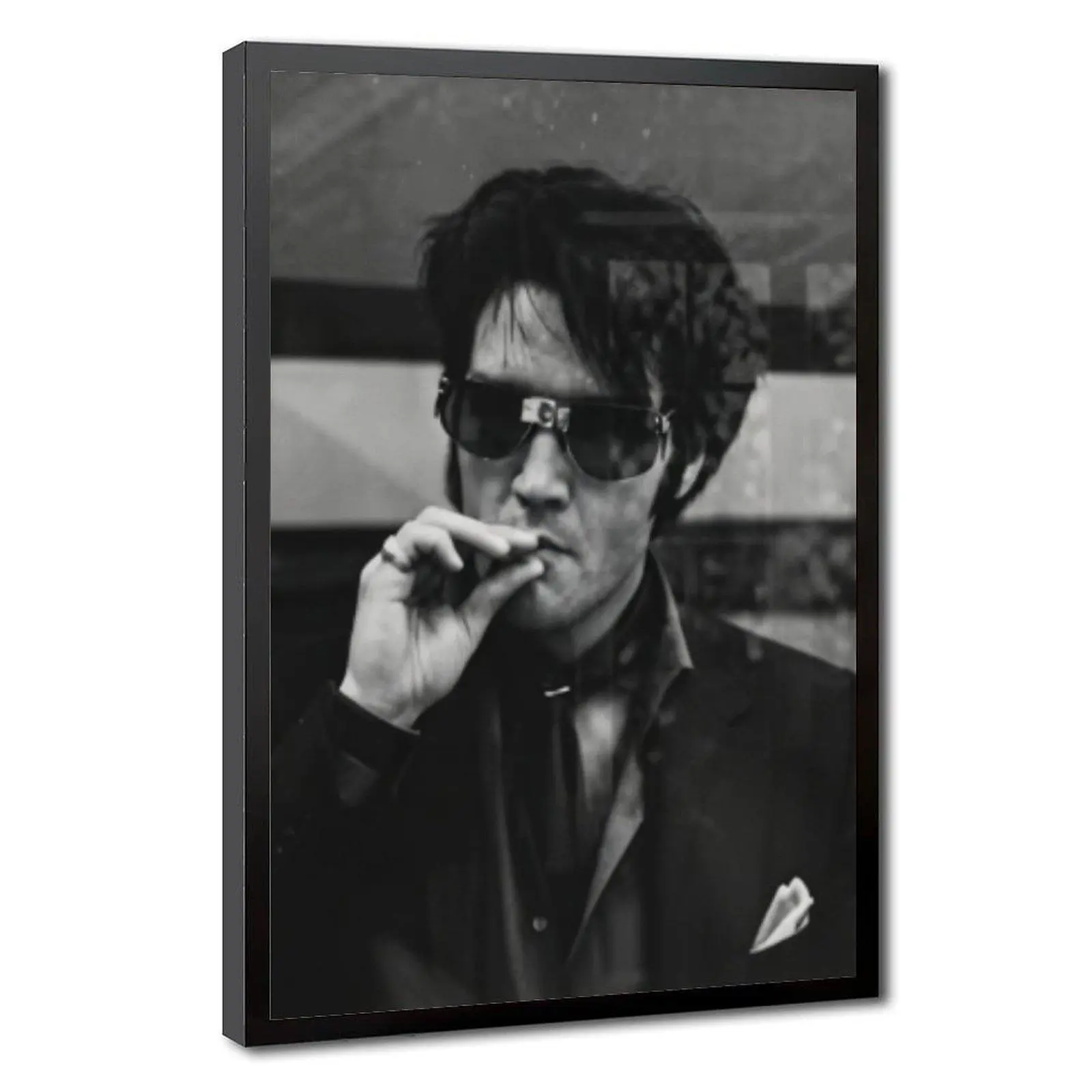 Elvis Smoking Portrait Poster Classic Singer Print Monochrome Retro Print Fashion Celebrity Wall Art Vintage Film Photography Rock Music Fan Apartment Living Room Home Decor