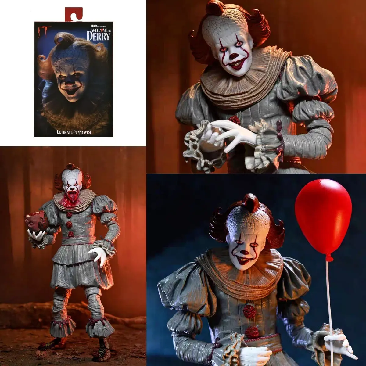 Neca Pennywise Halloween Figure, Character Figurine, Welcome to Derry Model, Collectible Statue, Perfect Gift for Horror Fans, Ideal for Parties & Holidays