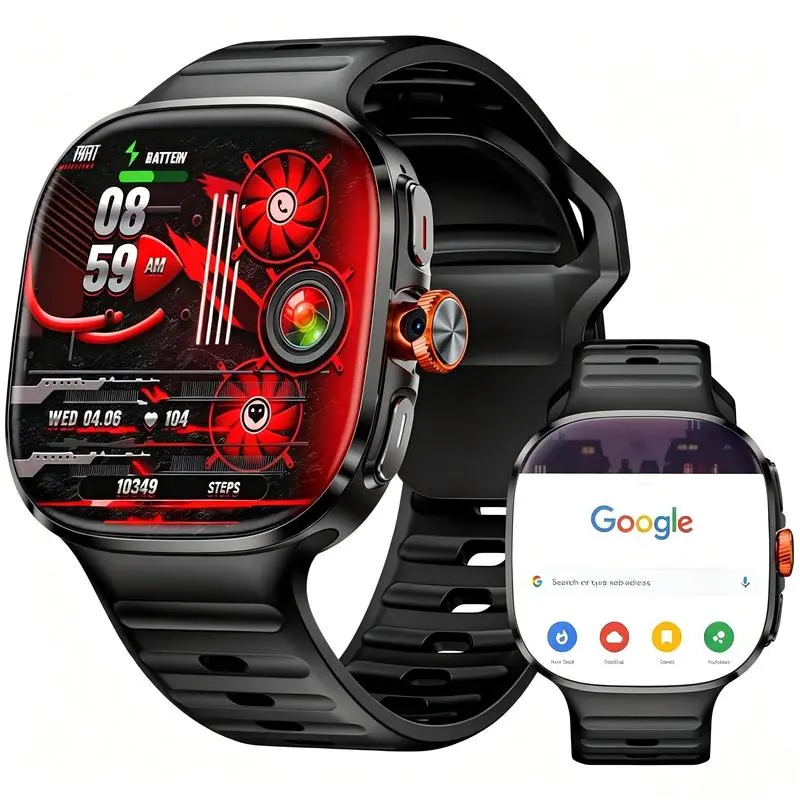 Smartwatch, 2.4-inch high-end luxury watch, card-insertable wireless calling/dialing, dual systems, multiple exercise modes, incoming call reminder and rejection, text message reminder, message reminder, various APP reminders, multi-functional display