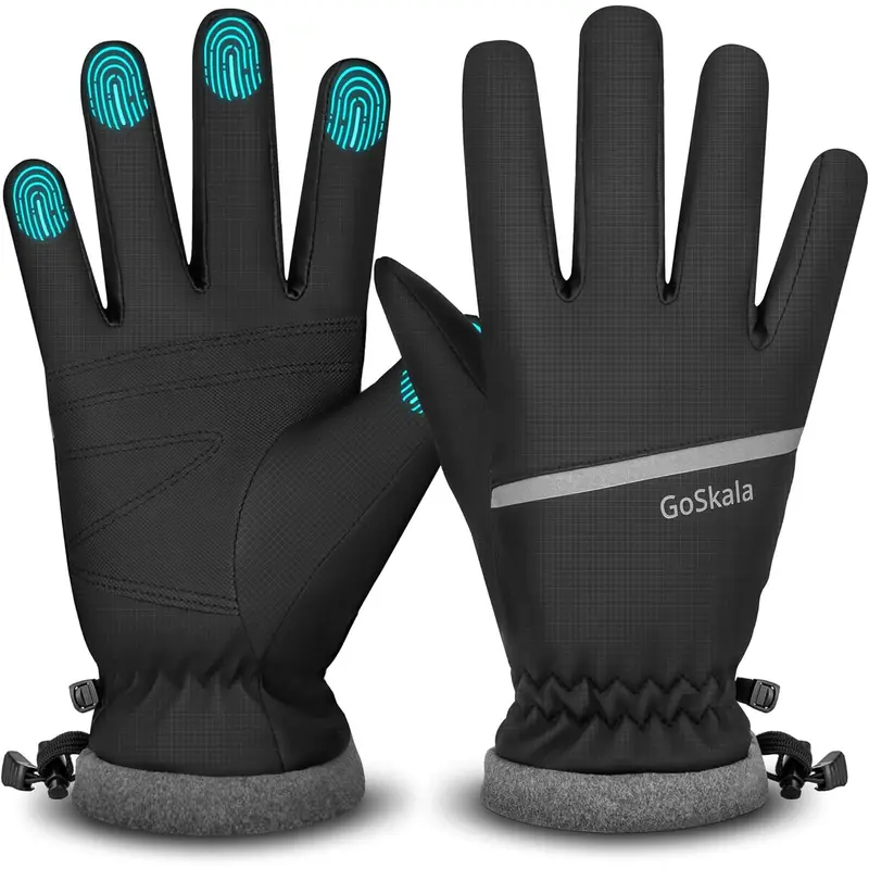Winter gloves, unisex, waterproof, windproof, touchscreen compatible, and warm, suitable for outdoor running, cycling, and hiking in cold weather.