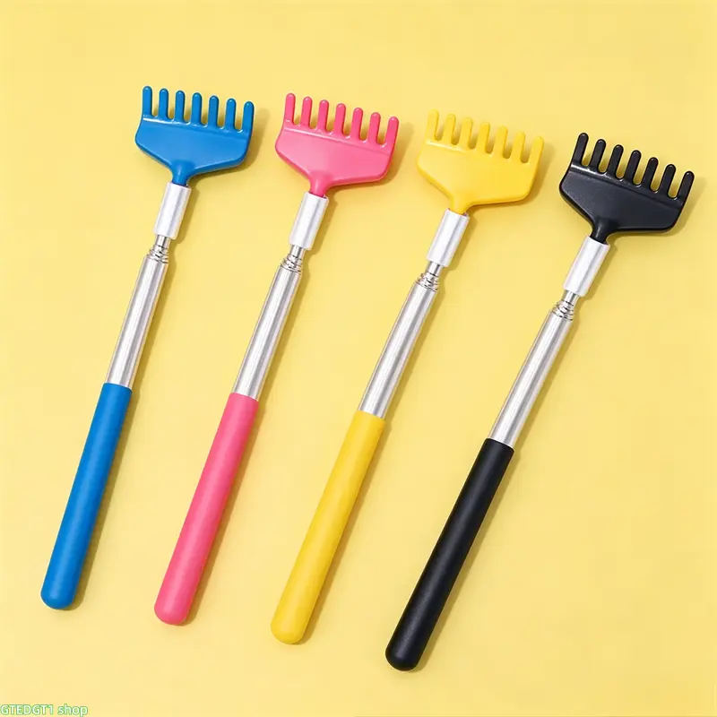 1/4 Pcs Telescopic Pet Scratching Stick — Portable, extendable design with a soft rubber handle; an ideal gift for pet owners.