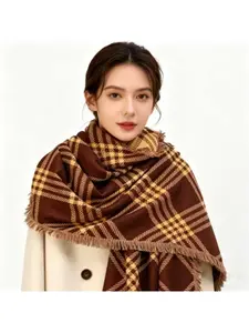 Autumn and winter new British plaid scarf women's European and American fashion casual shawl warm neck wrap