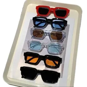 Unisex 6-Pack Retro Rectangular Sunglasses - Vintage UV400 Fashion Eyewear, Luxury Design Protective Gear, Vintage Rectangle Shades, Ideal Holiday Gift