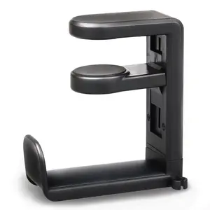 Headphone Stand for Desk, Rotating Headphone Stand - PC Gaming Headset Holder, Adjustable Clamp-on Under Desk Hanger With 360 Degree Swivel & Cable Clip Organizer- Universal Desktop Headphone Hanger Hook for All Headsets