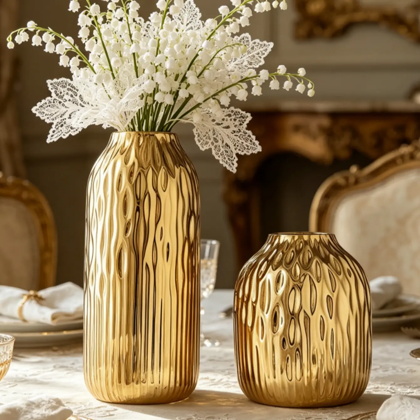 High-End Ceramic Vase, Luxury Cylindrical Wave Pattern, Ideal for Living Room, TV Stand, Office, Home Decor, Fresh or Dried Flowers, Centerpiece Vase
