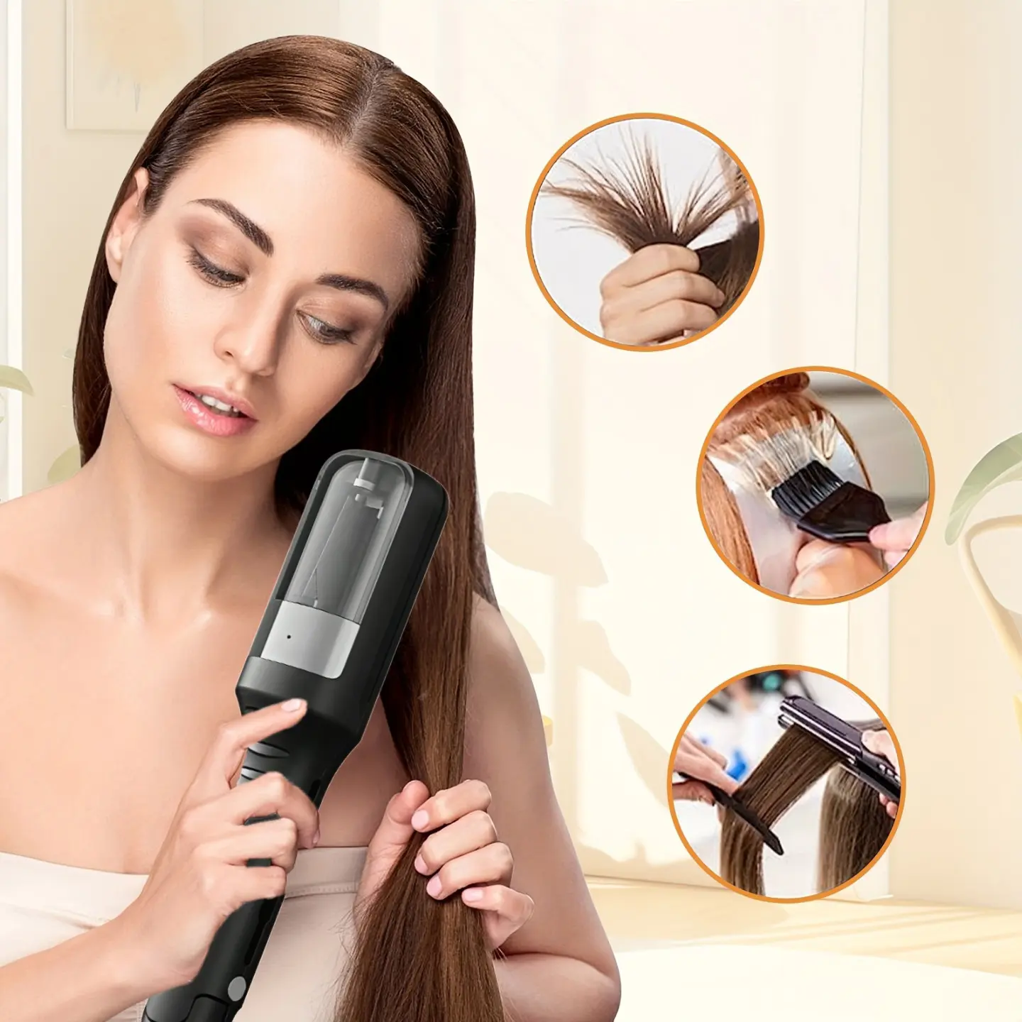 Two-In-One Hair End Trimmer, Split Ends Remover, Straightening Tool, Rechargeable USB, Portable, for Damaged Hair Care, Perfect Gift