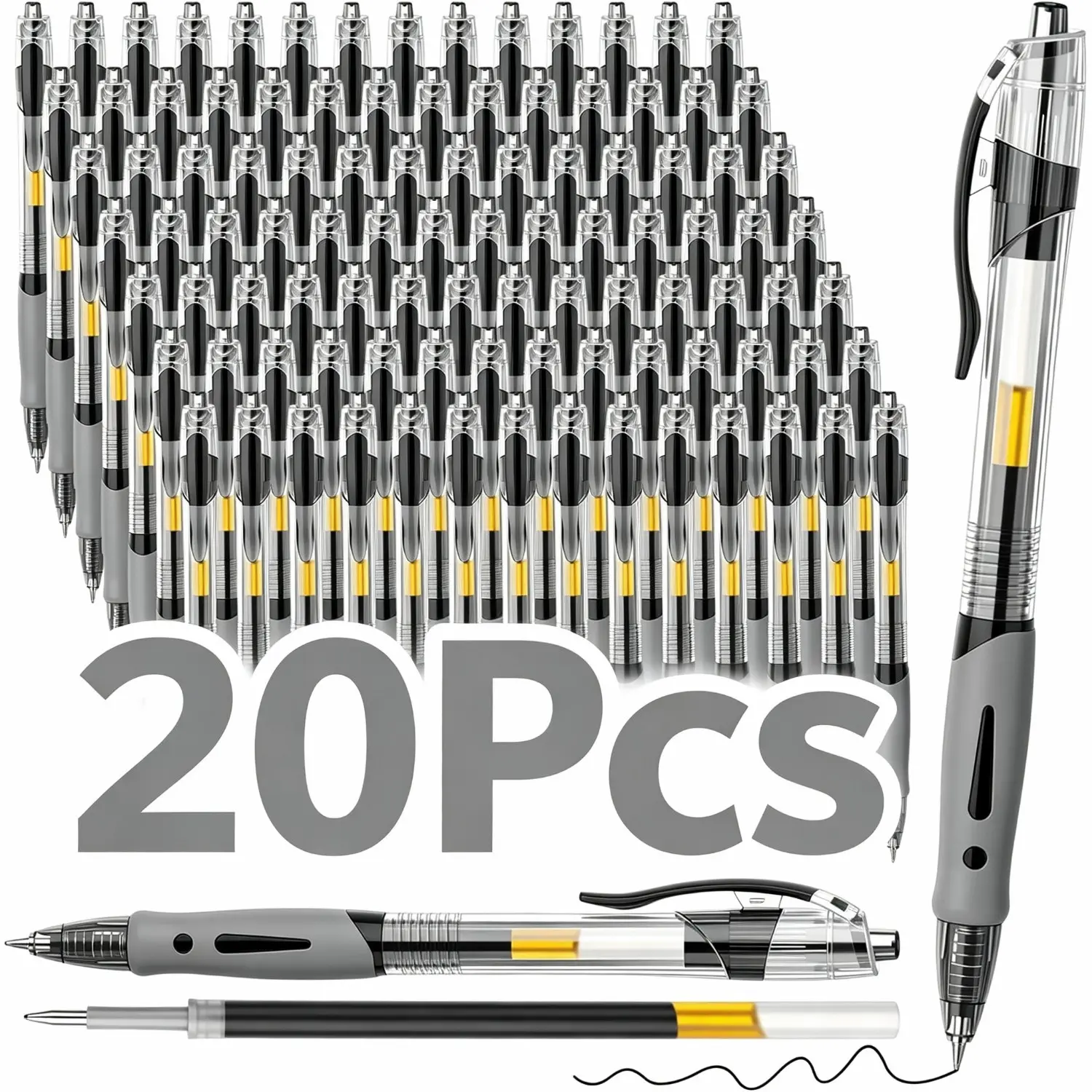 0.5mm Gel Ink Pen (20pcs), Quick Dry Gel Ink Pen, Smooth Writing Pen, Stationery Supplies for Students School Home Office