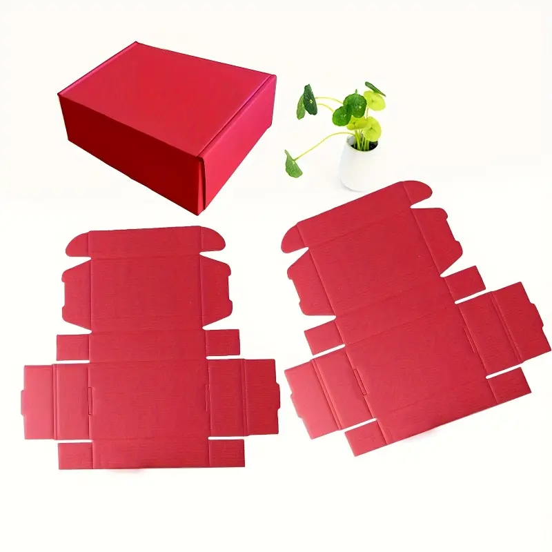 50 pieces of 5.91x3.94x1.57 inch red corrugated shipping box - small cardboard mailing box suitable for small businesses, jewelry, and gift packaging (15x10x4 cm)