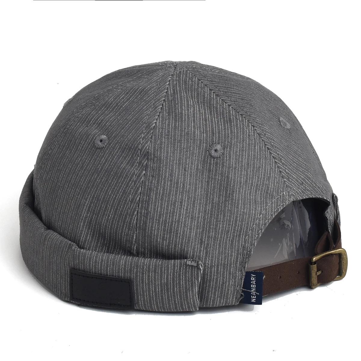 Men Women Dome Melon Skullies Beanie Cap Fashion Vintage Brimless Landlord Hat Streetwear Hip Hop Docker Caps Unisex Skullcaps