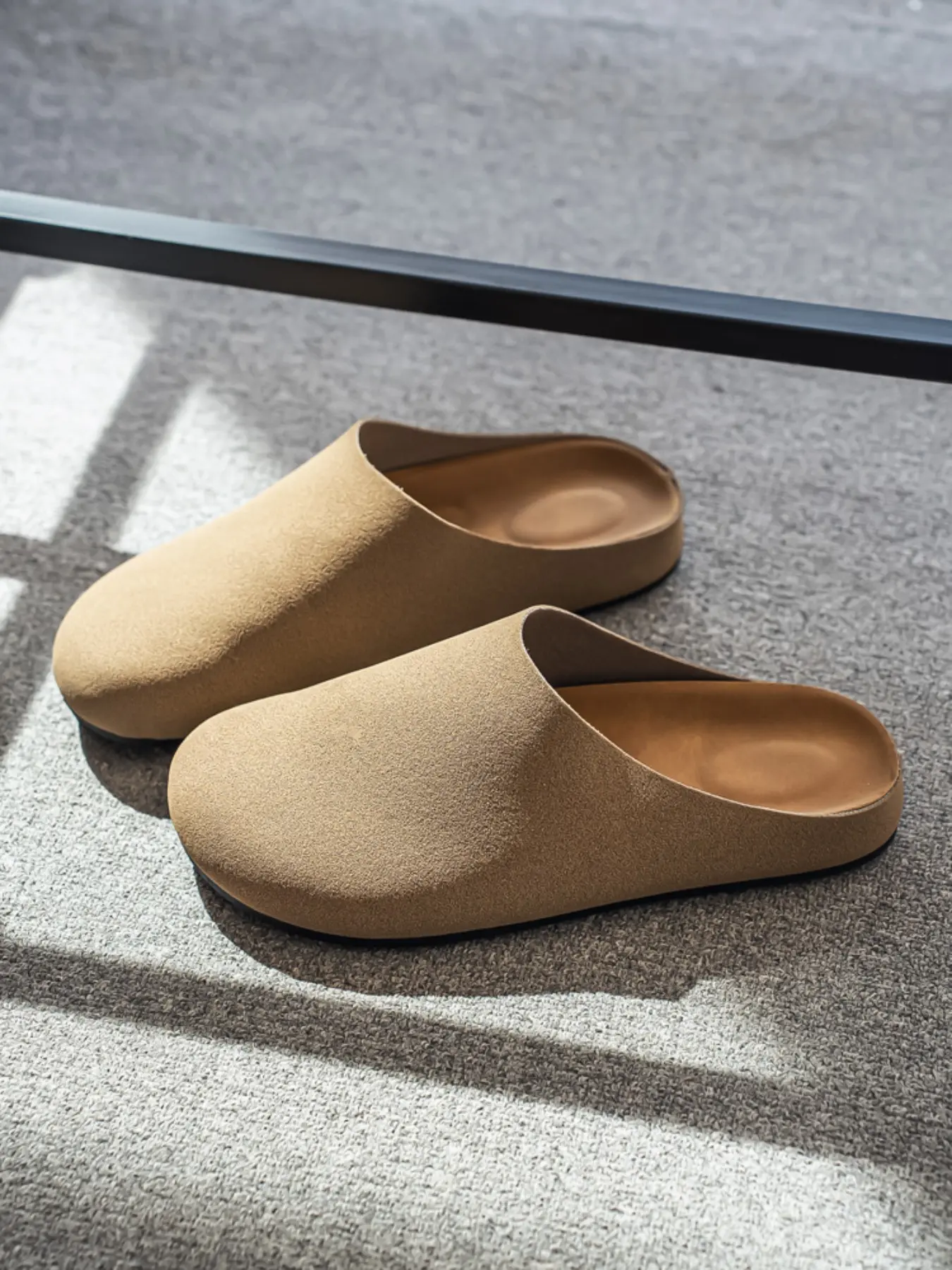 Unisex Retro Beken Half-Slipper, Comfortable Slip-On Shoes, Soft Faux Fur Lining, Non-Slip Rubber Sole, All-Season Versatile Footwear