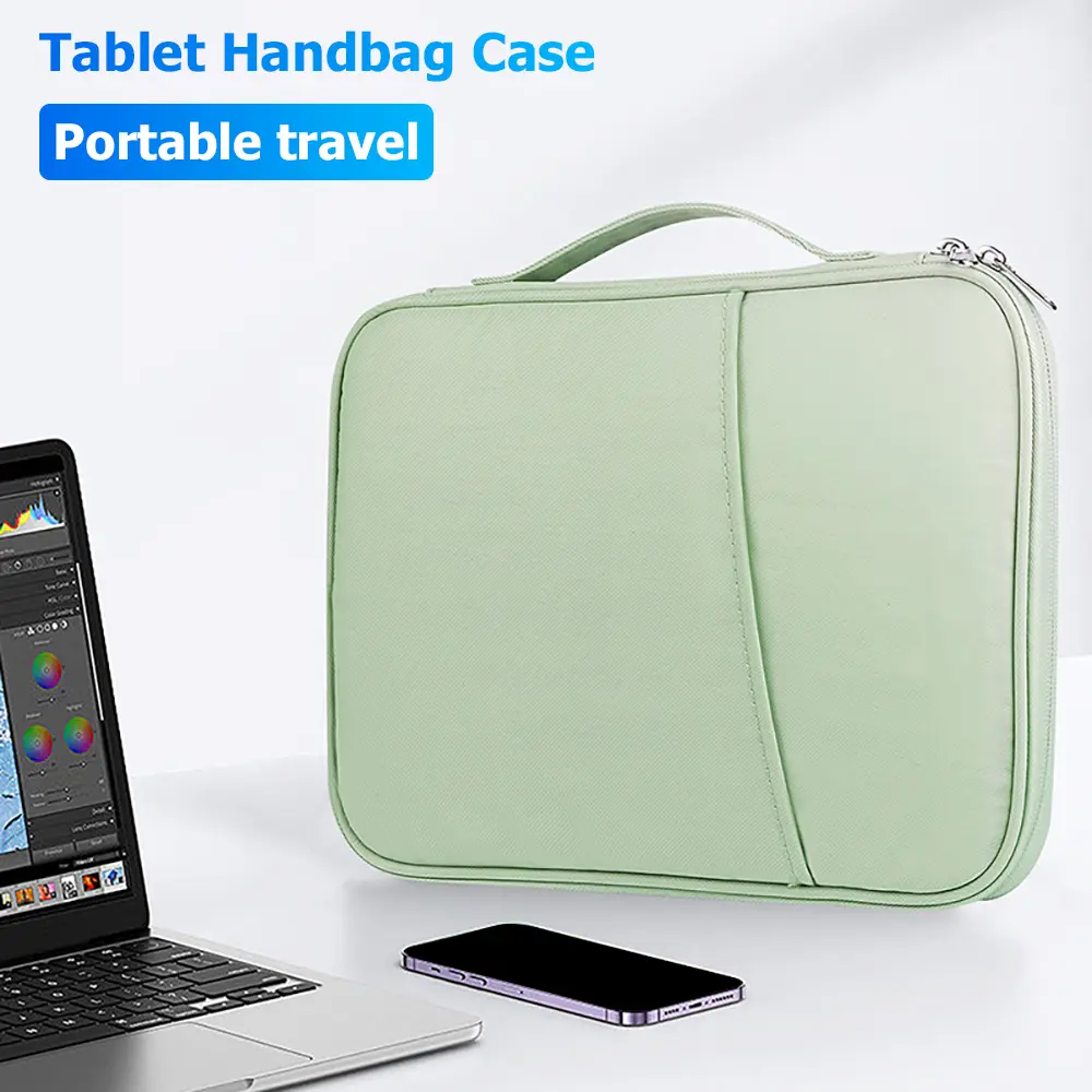 Multifunctional iPad Tablet Shoulder Bag Messenger Crossbody Handbag Lightweight Waterproof Computer Bag Shockproof for Travel Work School