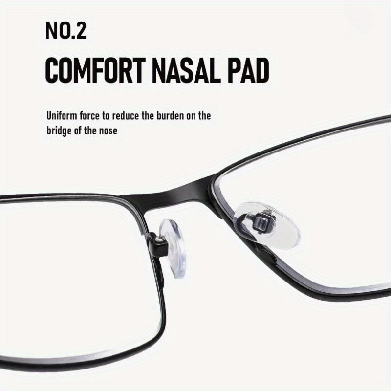 Men's Square Metal Frame Three in One Multifunctional Reading Glasses for Women Long Medium Short Distance Anti Blue Light +1.0 to +4.0 Polycarbonate Lens Unisex Adult Full Rim Flat Top