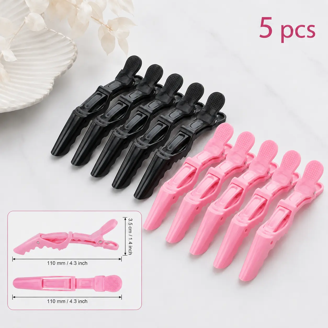 5PCS Professional Alligator Hair Clips, Non-Slip Salon Styling Clips, Durable Plastic Sectioning Clips for Cutting, Coloring & Daily Styling,costume