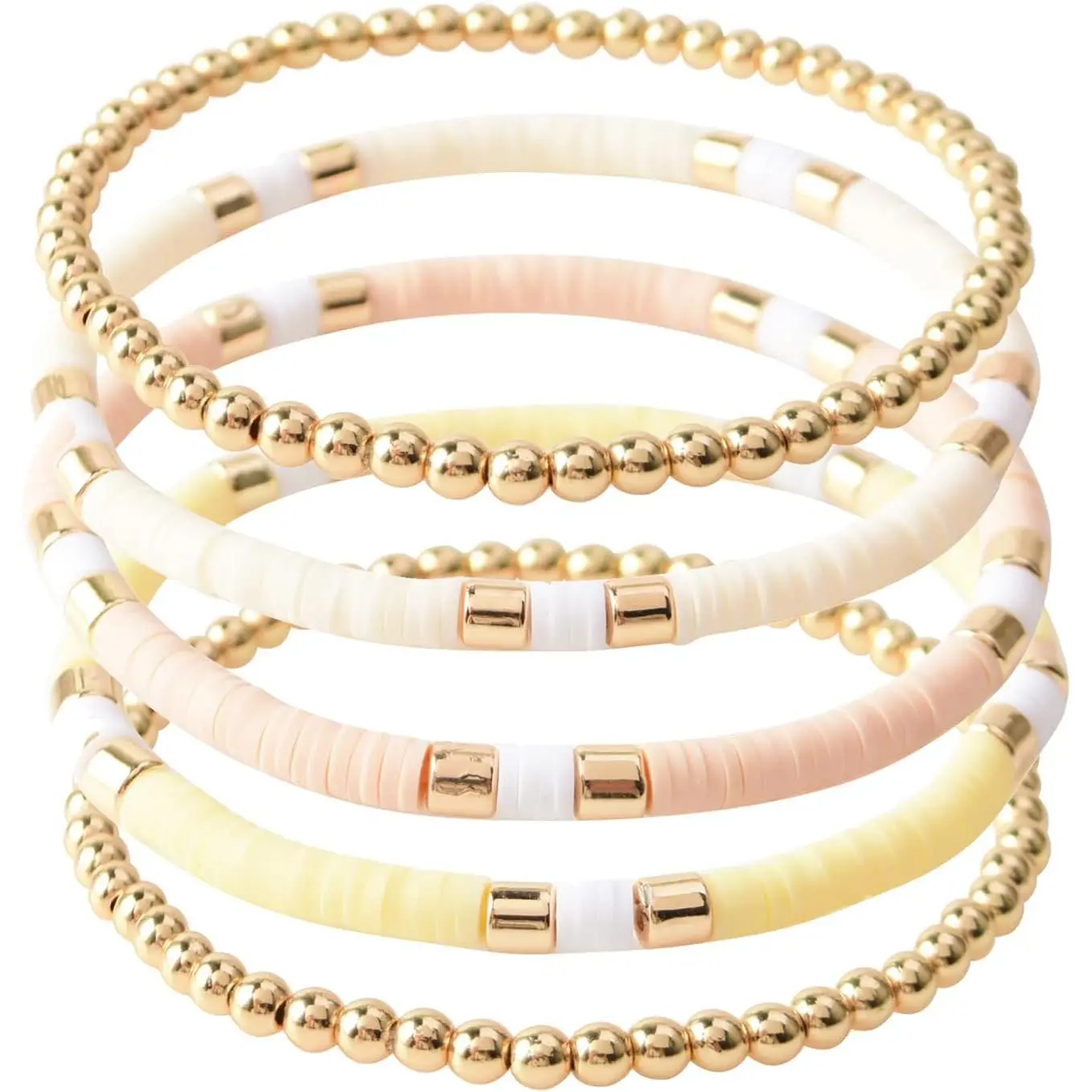 B-Beige Surfer Color & Gold Bead