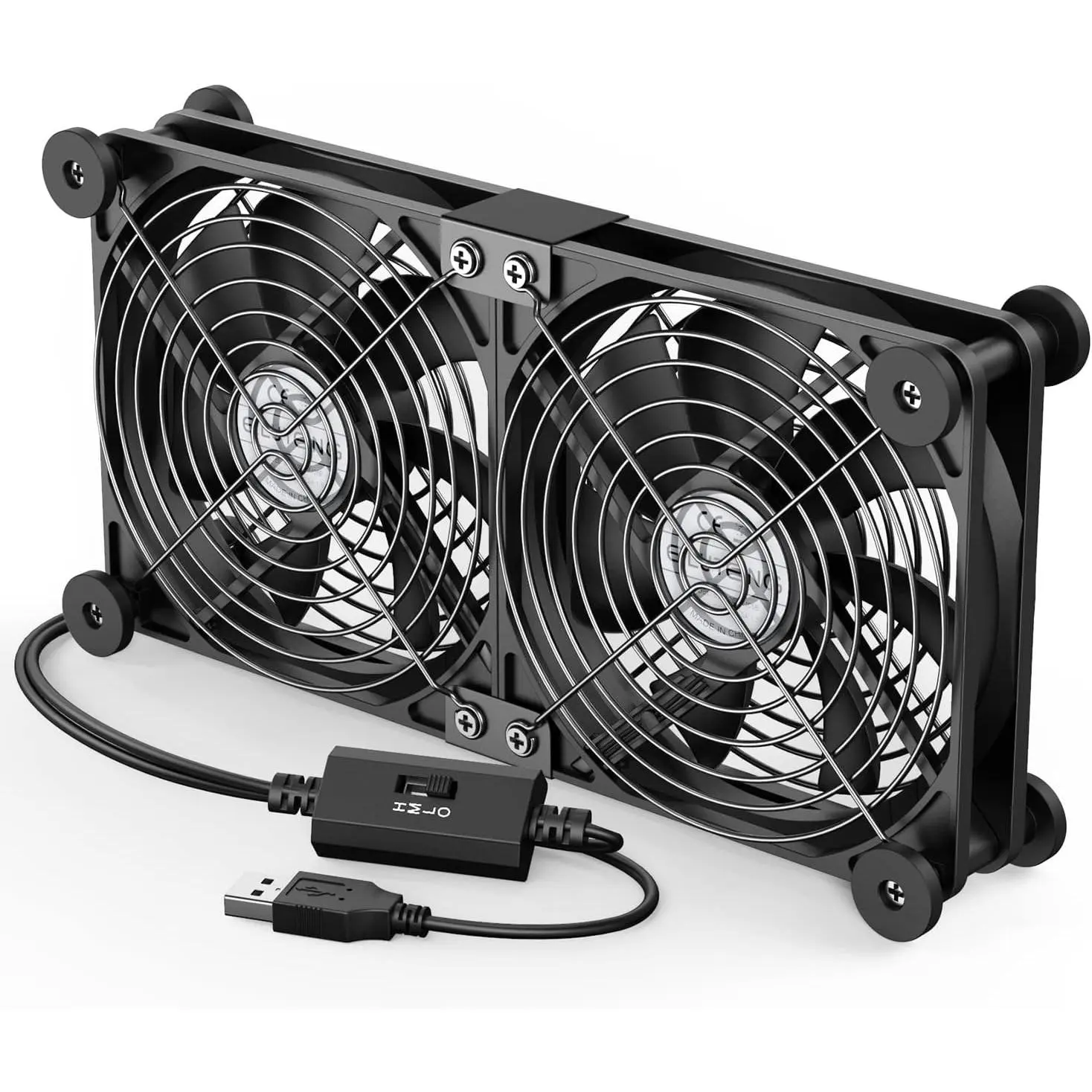 Dual USB Computer Cooling Fan High Speed 120mm Fan Adjustable 5V USB Port Heatsink Cooling Fan 12cm for Laptop Receiver DVR PlayStation Xbox Desk Computer Cabinet CoolingGift.