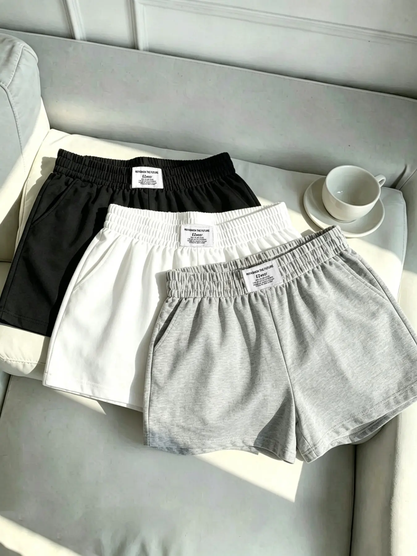 3-Pack Women's Athleisure Casual Shorts, Loose-Fit, Solid Pattern, Ideal for Fitness and Leisure, Comfortable and Stylish